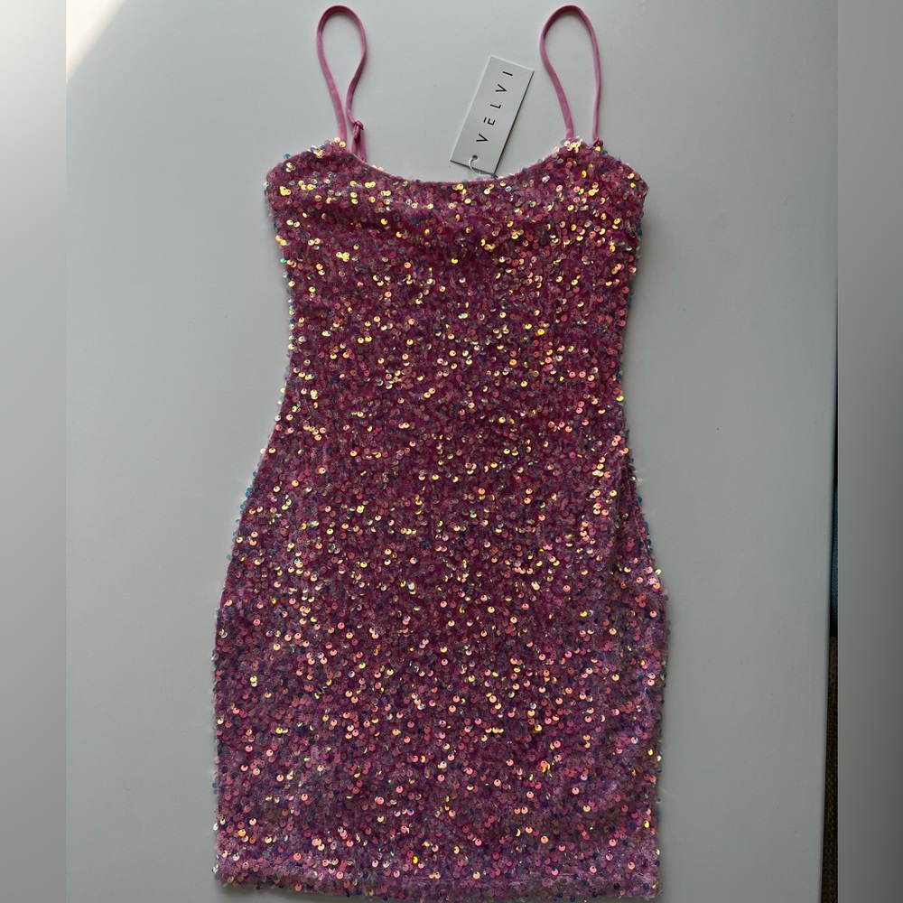 Light Pink Sparkly Homecoming Dress - Picture 2 of 4